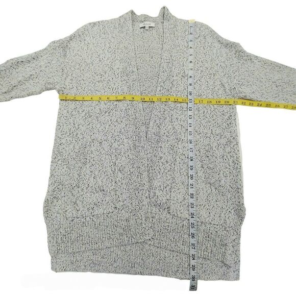 Madewell Open Cardigan Sweater Womens Small Gray Marled Long Sleeve 100% Cotton - Picture 11 of 13